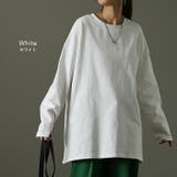 トップス レディース ロンT 綿100％ カットソー ポケット 長袖 Tシャツ | HUG.U | 詳細画像15 