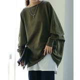 トップス レディース ロンT ドルマン カットソー 長袖 Tシャツ チュニック | HUG.U | 詳細画像4 