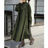 ワンピース ロング ワンピ ナイロン ハイネック 長袖 ロングワンピース 体型 | HUG.U | 詳細画像5 