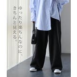 ワイドパンツ レディース パンツ ワイド スラックス ボトムス ゴム ハイウエ | HUG.U | 詳細画像3 