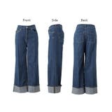 デニム パンツ レディース デニムパンツ ロールアップ ストレッチ ワイドパン | HUG.U | 詳細画像23 
