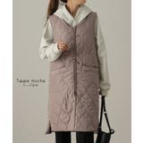 ベスト レディース 中綿 ジレ キルティング ロングベスト フード 軽量 キル | HUG.U | 詳細画像16 