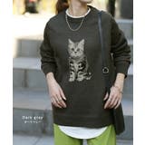 トップス レディース 猫 スウェット ニット トレーナー ねこ プルオーバー | HUG.U | 詳細画像12 