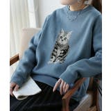トップス レディース 猫 スウェット ニット トレーナー ねこ プルオーバー | HUG.U | 詳細画像5 