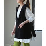 ベスト レディース トップス ジレ フリンジ レイヤード 綿 チュニック Vネ | HUG.U | 詳細画像23 