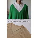 トップス レディース ニット 薄手 ドルマン Vネック 長袖 ゆったり 体型カ | HUG.U | 詳細画像16