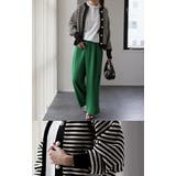 カーディガン レディース トップス ボーダー パール 長袖 ショート ぽわん袖 | HUG.U | 詳細画像16 