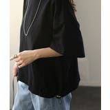 Tシャツ レディース トップス 綿 コットン 裾絞り 体型カバー 半袖 オーバ | HUG.U | 詳細画像4 