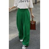 パンツ レディース タックパンツ スラックス カラーパンツ ロング ハイウエス | HUG.U | 詳細画像9 