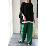 Tシャツ レディース トップス リブ 五分袖 ドルマン オーバーサイズ ゆった | HUG.U | 詳細画像6 