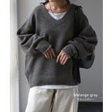 ニット レイヤード レディース トップス セーター Vネック ゆったり ドロッ | HUG.U | 詳細画像14 
