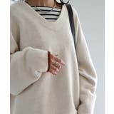 ニット レイヤード レディース トップス セーター Vネック ゆったり ドロッ | HUG.U | 詳細画像20 