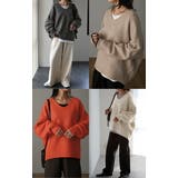 ニット レイヤード レディース トップス セーター Vネック ゆったり ドロッ | HUG.U | 詳細画像23 