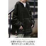 デニムパーカー オーバーサイズ アウター デニムパーカー トップス レディース | HUG.U | 詳細画像2