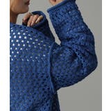 ニット メッシュ プルオーバー ボーダー レディース セーター ぽわん袖 重ね | HUG.U | 詳細画像18 