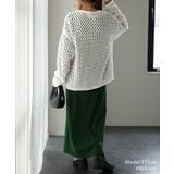 ニット メッシュ プルオーバー ボーダー レディース セーター ぽわん袖 重ね | HUG.U | 詳細画像8 