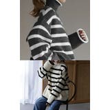 ニット ボーダー タートルネック レディース リブ リブニット セーター モヘ | HUG.U | 詳細画像17