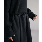 ワンピース 異素材MIX ドッキング | HUG.U | 詳細画像3 