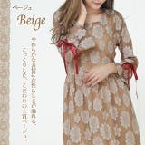 ベージュ | ワンピース レディース ミディアム丈ワンピース レース 大きめ 総レース 結婚 | HUG.U