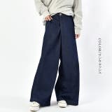 ワンウォッシュ | デニム ワイドパンツ レディース ワイド ワイドデニム パンツ ボトムス タッ | HUG.U