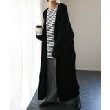 ブラック | カーディガン 超ロング ニット | HUG.U