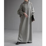 メランジグレー | ワンピース ハーフジップ ロングワンピース | HUG.U