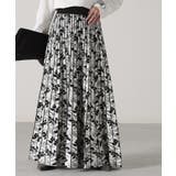 ブラックホワイト | スカート リーフ柄 柄 | HUG.U