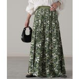 グリーン | スカート リーフ柄 柄 | HUG.U