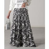 グレーブラック | スカート リーフ柄 柄 | HUG.U