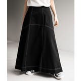 ブラック | スカート ステッチ Aライン | HUG.U