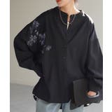 ブラック | シャツ 花柄 プリント | HUG.U