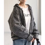 ブラック | ジャケット ツイード ノーカラ― | HUG.U