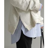 ブルー×ホワイト | カットソー シャツ レイヤード | HUG.U