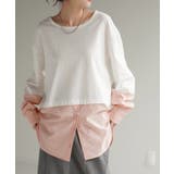 ピンク×ホワイト | カットソー シャツ レイヤード | HUG.U