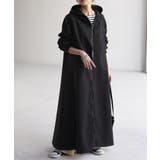 ブラック | パーカー 超ロング すっきり | HUG.U