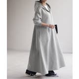 メランジグレー | パーカー 超ロング すっきり | HUG.U