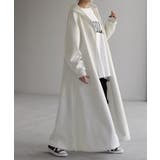 メランジホワイト | パーカー 超ロング すっきり | HUG.U