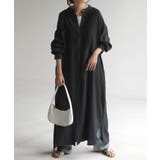 ブラック | ワンピース ロング 麻混 | HUG.U