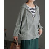 メランジグレー | パーカー ニット 綿100 | HUG.U