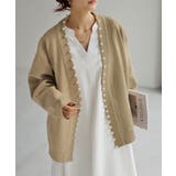 ベージュ | カーディガン カーデ 大粒 | HUG.U