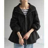 ブラック | アウター 撥水 フリル | HUG.U