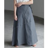 アッシュブルー | スカート Aライン ラップ | HUG.U