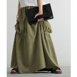 モスグリーン | スカート 桃生地 Aライン | HUG.U