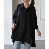 ブラック | シャツ サテン 風 | HUG.U