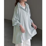 サックスブルー | シャツ サテン 風 | HUG.U