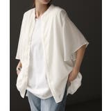 ホワイト | シャツ 楊柳 ノーカラー | HUG.U