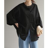 ブラック | シャツ フレア袖 体型カバー | HUG.U