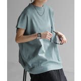 アッシュブルー | Tシャツ 半袖 モックネック | HUG.U