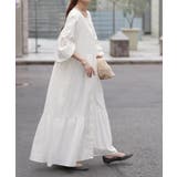 ホワイト | ワンピース ティアード ロング | HUG.U