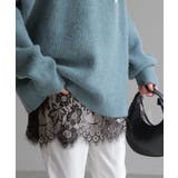 ブラック | 付け裾 レース レイヤード | HUG.U